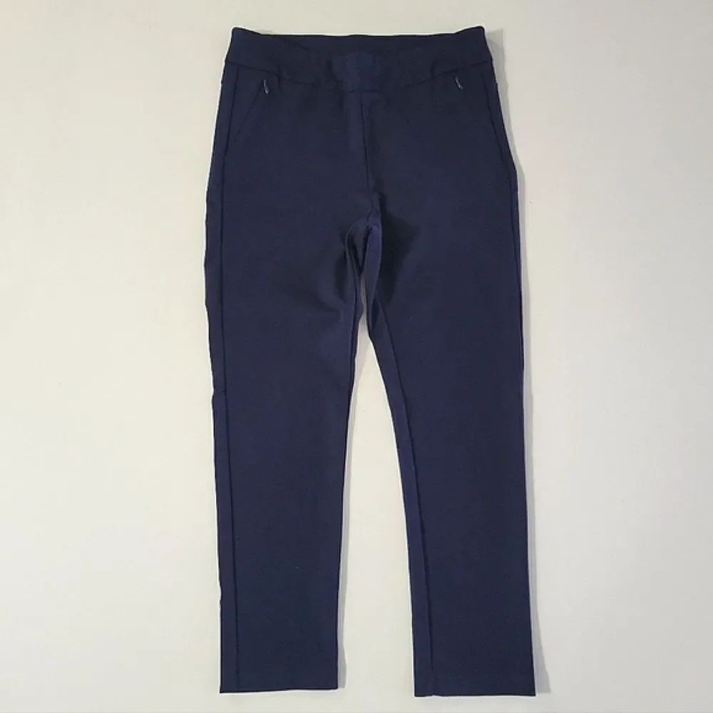 Black Tape_ Straight Leg Black Capris Pants